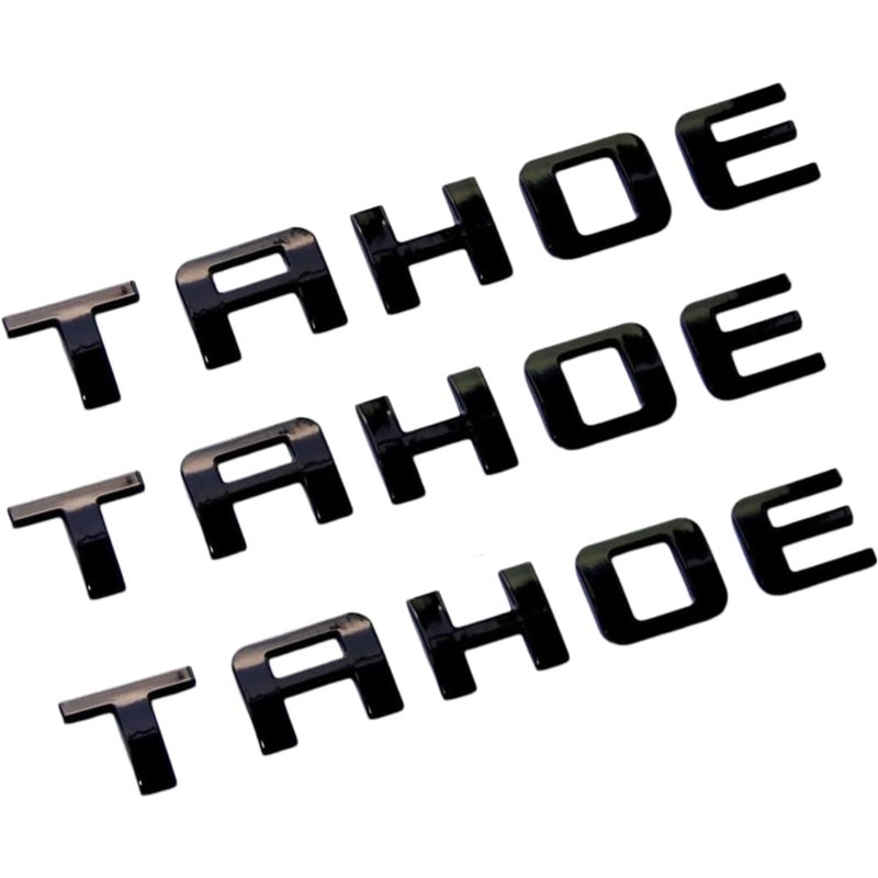 3pack Gloss Black Tahoe Nameplate Emblems Letter Badge Compatible with 20072019 Tahoe Glossy Shiny